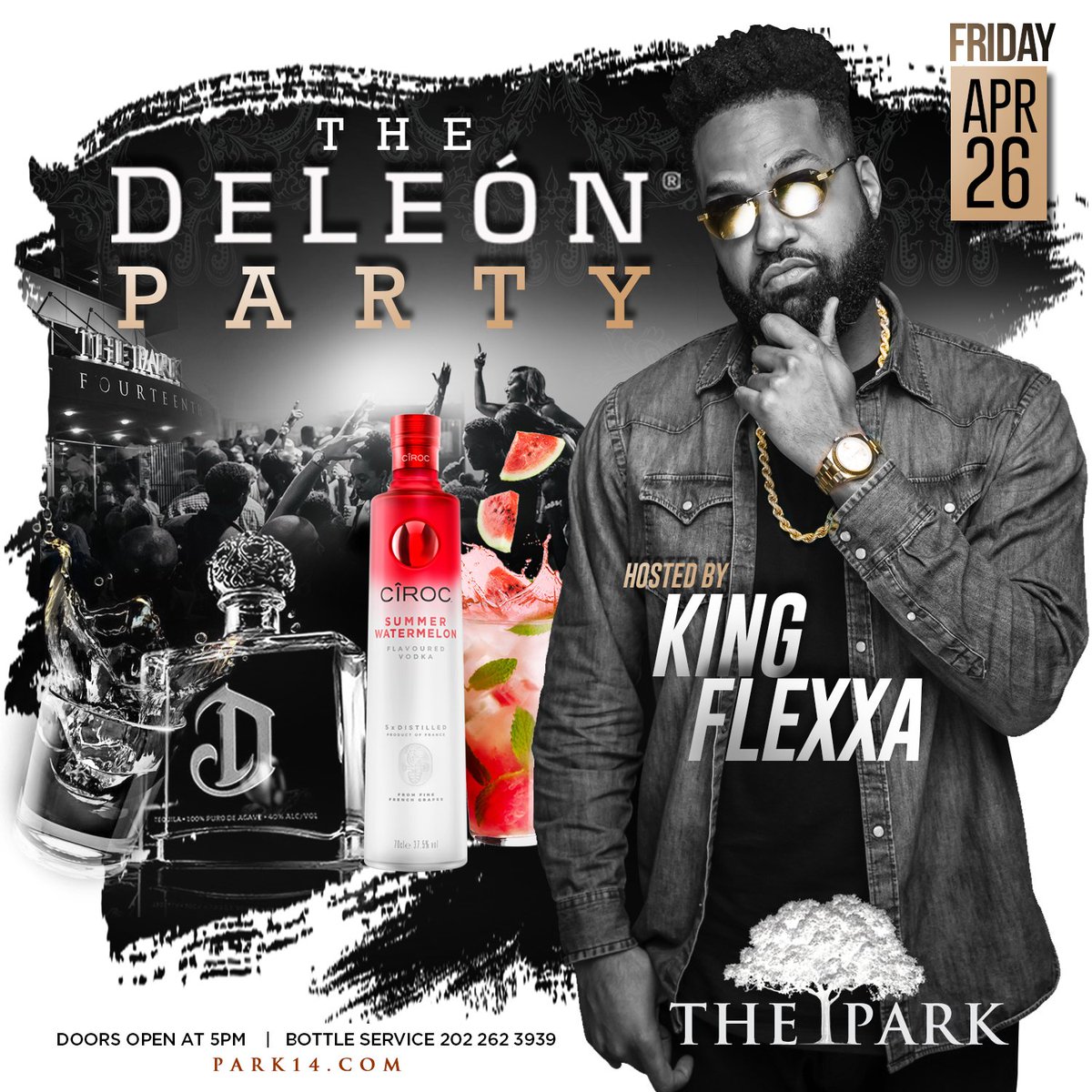 TheParkat14th's tweet photo. ‼️ KING FLEXXA IN THE BUILDING ‼️ We're taking shots of the new  Ciroc Watermelon Tonight! 🍉😋 #Deleon #CirocWatermelon #ParkFridays https://t.co/PJvLJMwpj5