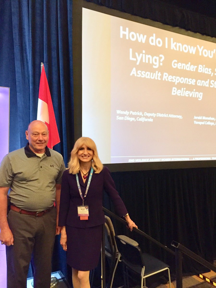 WendyPatrickPhD's tweet photo. Privileged to present on eliminating gender bias in sexual assault investigations at @EVAWintl Annual Conference #EVAWI2019 https://t.co/7sPWFscwK9