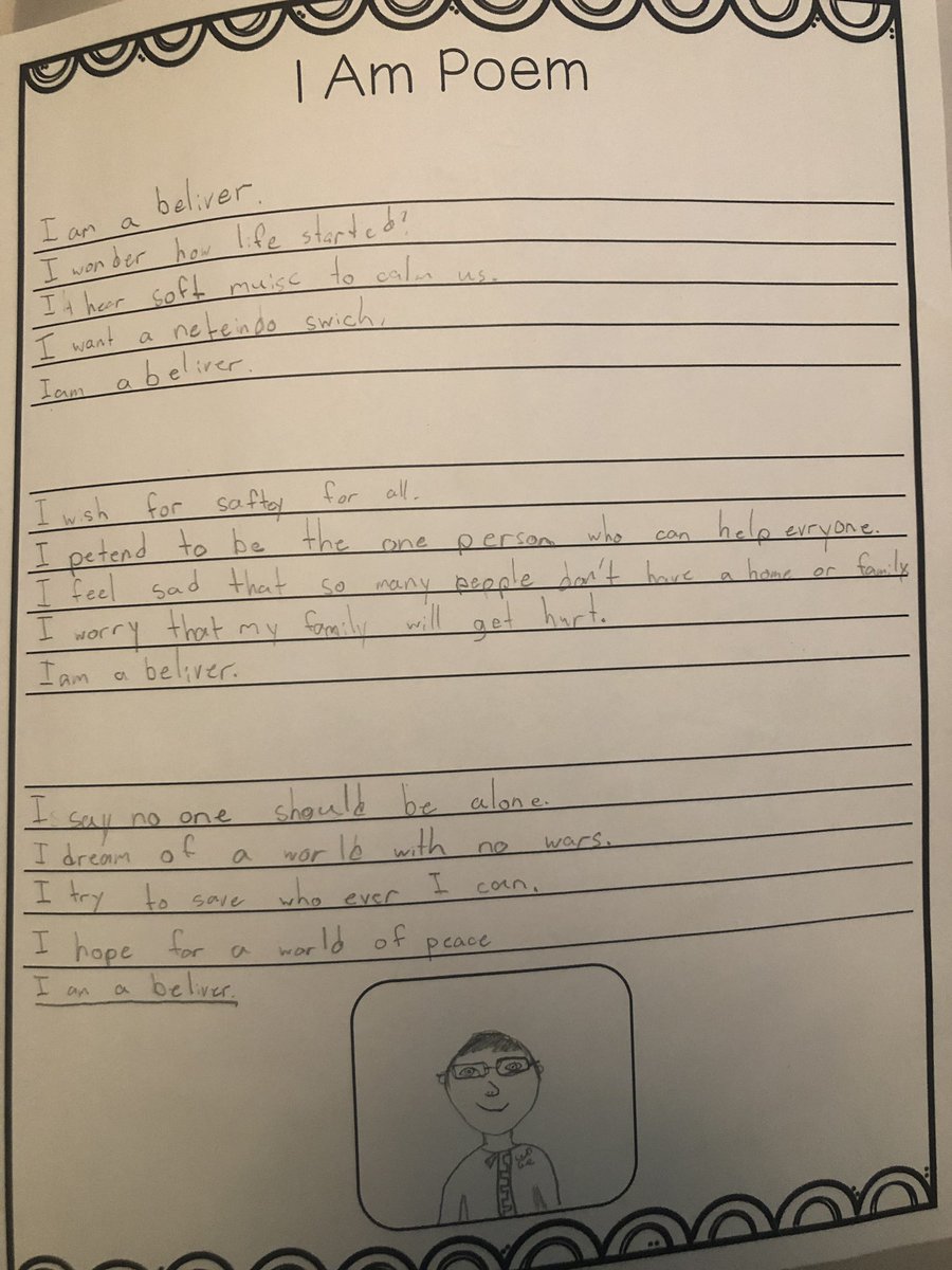 Ms_JHeppler's tweet photo. So inspired by one of my grade 5’s, I AM poems.🌈🌏 https://t.co/7PVBi49Rjx
