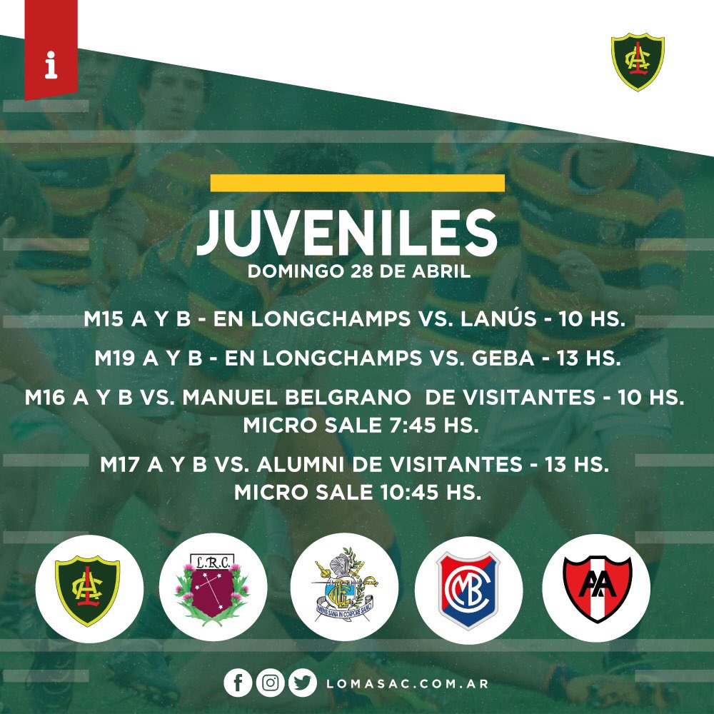 El domingo es día de juveniles y acá podes ver donde y a qué hora juega tu división.
#VamosTricolores ❤️💛💚