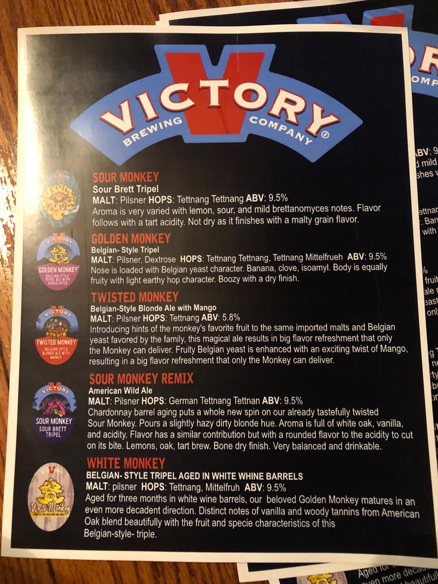 Feezil's tweet photo. The entire Golden Monkey family is on draft!  ⁦@McGrathsPub202⁩ @VictoryBeer⁩ ⁦@HBGBeerWeek⁩ ⁦@WDICraftTeam⁩ https://t.co/oguIss8gfN