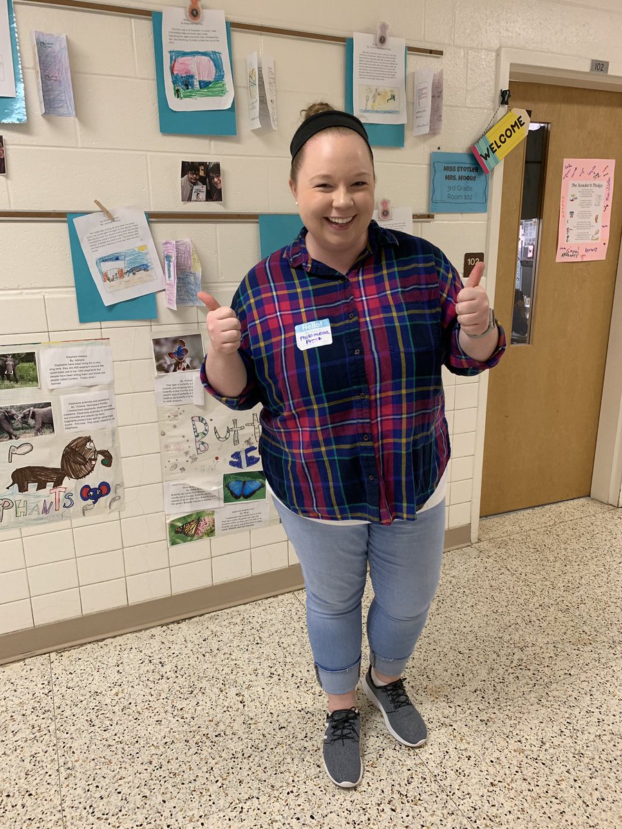 Decided to dress like my amazing Mom, Philomena, for “Dress Like Your Hero Day” at school today. Between the plaid button shirt, tissues in my sleeves, comfy shoes, and pearl earrings I think I did her proud 😊
#ShowYourSpirit @SullyES_LCPS