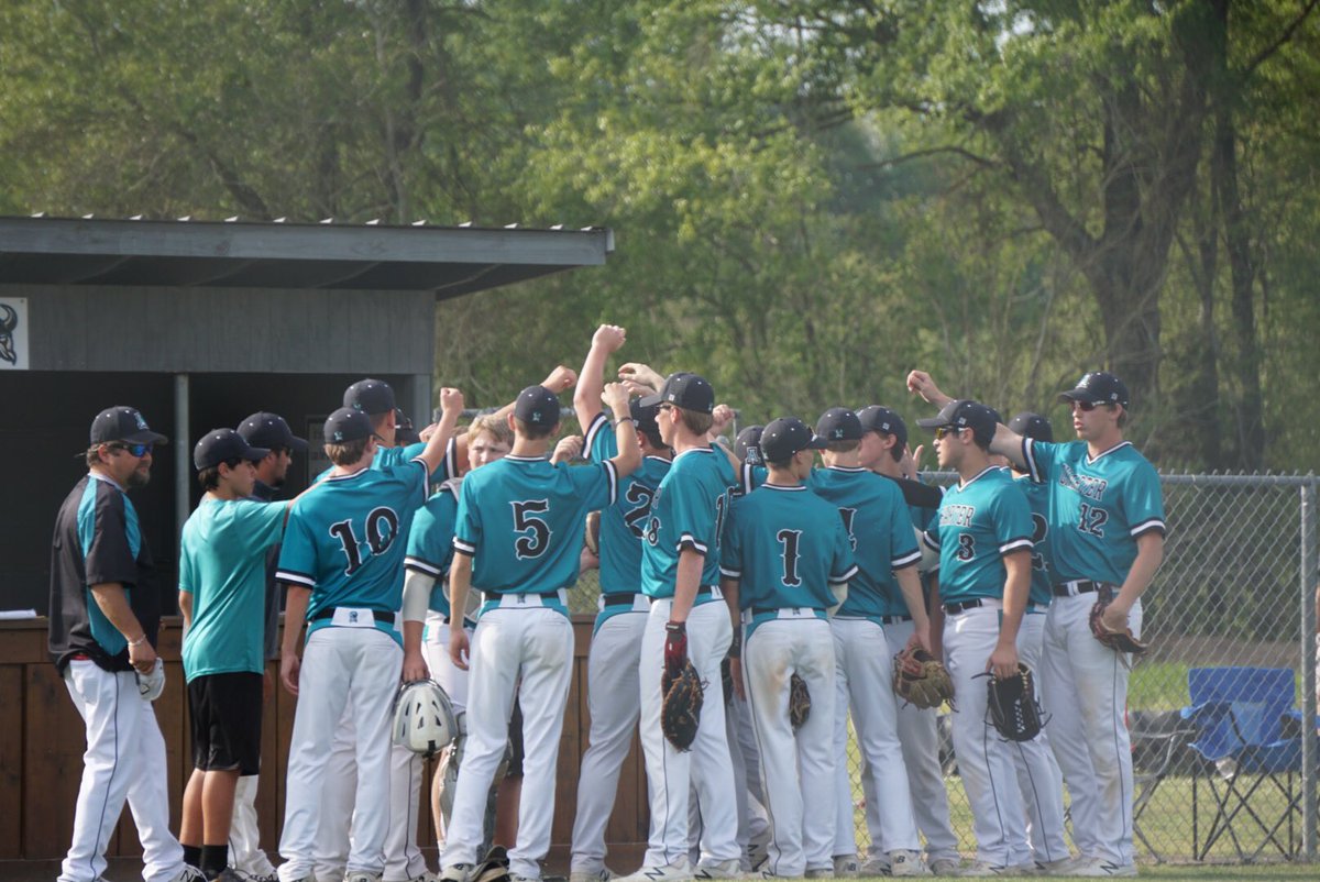 APCSbaseball's tweet photo. VIKINGS take Game 1 of Round 2 vs Pine!! Luke Rousseau with a huge day at the plate to put them over the top! Spencer Coco came in to earn  the save! Tune in at noon tomorrow for Game 2 of the series! #CharterStrong https://t.co/7m9BEmVsno