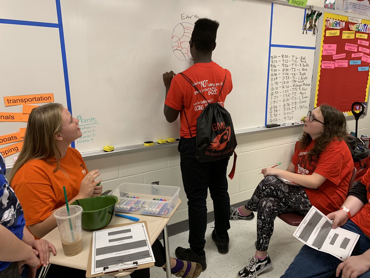 KarenMChenoweth's tweet photo. Students are reviewing earth concepts learned only in the 7th grade but tested in the 8th grade. Welcome Ss to Pictionary, jeopardy, and other small group review games!! #GalaxyLockIn2019 https://t.co/nnmjN4aU18