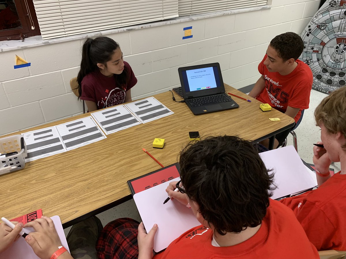 KarenMChenoweth's tweet photo. Students are reviewing earth concepts learned only in the 7th grade but tested in the 8th grade. Welcome Ss to Pictionary, jeopardy, and other small group review games!! #GalaxyLockIn2019 https://t.co/nnmjN4aU18