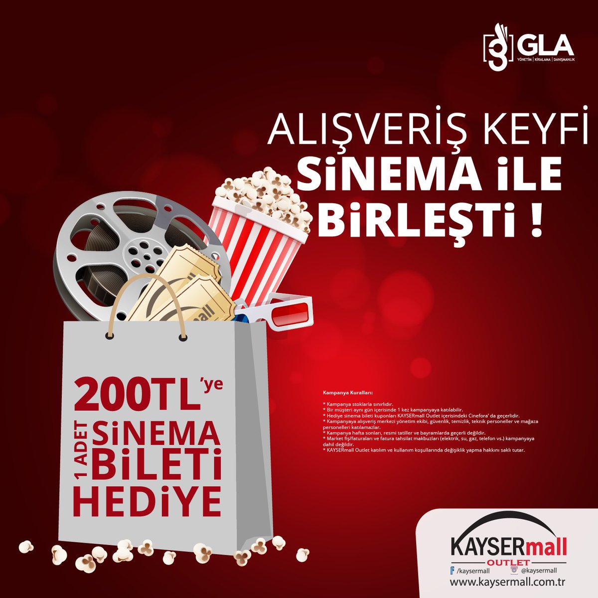 KAYSERmall's tweet photo. Alışveriş sizden sinema bileti bizden. 200 TL’lik alışverişinize 1 sinema bileti hediye.
.
.
#KAYSERmall #KAYSERmallOutlet #sinemakampanyası #sinemabiletihediye #avm #kayseri #KayserininAlışverişMerkezi #yenilikler #yenimağazalar #takiptekalın #outlet https://t.co/k0XoI0RaXD