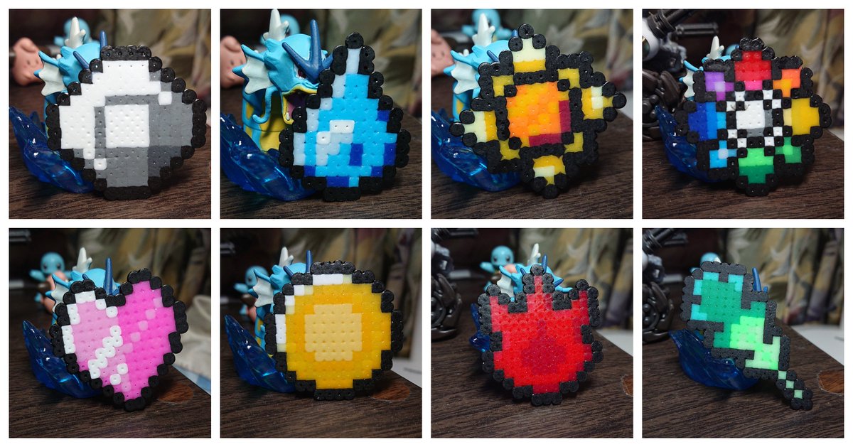Qcuuk Twitterissa アイロンビーズ ドット絵 ポケモン バッジ めざせポケモンマスター