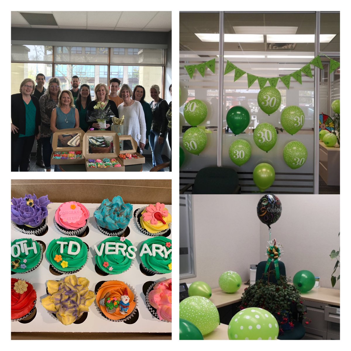 It’s an honour to celebrate our Branch Manager of TD MURRAYVILLE 30th Year       TD-versary! Congratulations Carina, on this amazing milestone in your career 💚💚@Carinalawtd @CSir_TD @Paul20070376 @KimTran_TD @sonia_hollinger @ASwanTD1 @AndyCribb_TD @wilmarossnagel @BakingGirl4