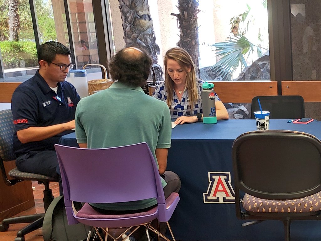 Think Tank specialists interviewing student