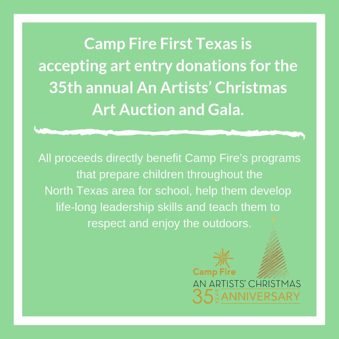 ldmares's tweet photo. Camp Fire Texas is accepting #art submissions for An Artists' Christmas, a #fundraiser to support #CampFireFW child development programs. Help celebrate AAC's jade anniversary by spreading the word! More info at https://t.co/bKufr3sfd9 https://t.co/0Zs84ITjd6
