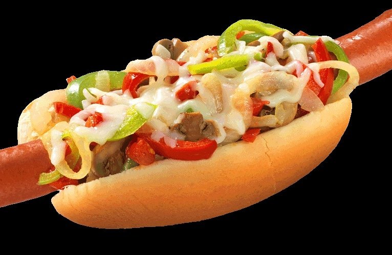 You can have your veggies, too!  #PinksHotDogs #meltedcheese #colorfulhotdog #WeAreOpenUntil3am