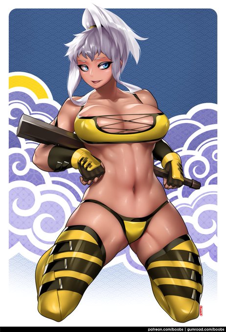 [R-18] Chacha oni costume #筋肉娘 #おっぱい #褐色 #腹筋 #チャチャ #藜チャチャ #マケン姫っ! https://t.co/op5EtTNIvn 