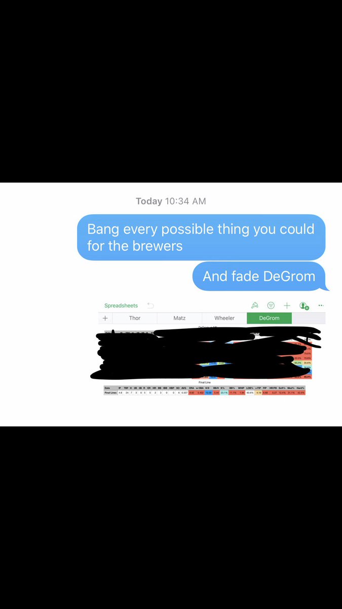 ParlayParadise's tweet photo. Everything #Brewers was at + odds today, &amp; wasn’t even close. The free plays are on fire. Based on my numbers fading #CyYoung #DeGrom was easy. Our biggest #parlay today, +4953. More than triple the #TigerWoods famous parlay. #MLBBetting is what I do day in and day out. DM us. https://t.co/DQP5tG8Ndg