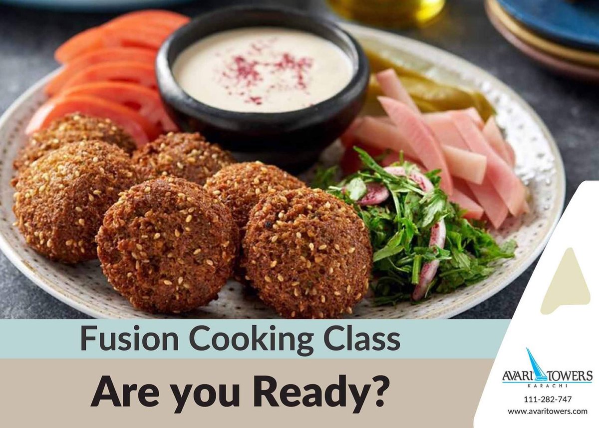 AvariTowers1986's tweet photo. Are you ready for our Fusion Cooking Class tomorrow?  Gear yourself to brush up your culinary skills tomorrow!

#AvariTowersKHI #FusionCookingClass #Areyouready #CulinarySkills #JapaneseCuisine #ChineseCuisine #ContinentalCuisine #Fusion https://t.co/pyE4Yas9OO