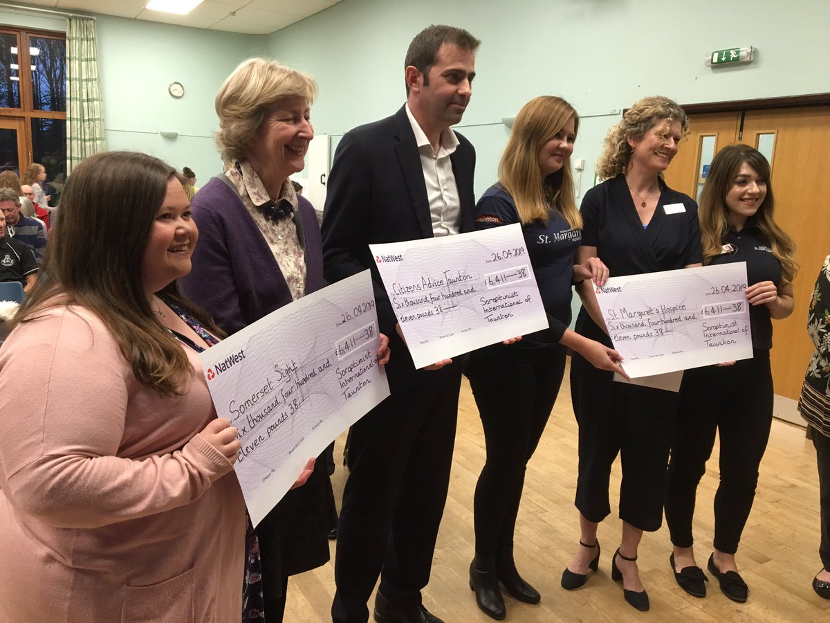 Fantastic evening at our 31st #Swimathon presentation giving out certificates and trophies to winning swimming teams and of course cheques to the charities <a href="/st_marg/">St Margaret's Hospice Care</a> <a href="/SomersetSight/">Somerset Sight</a> Citizens Advice #taunton Amazing total of £19,234 raised, shared between the charities
