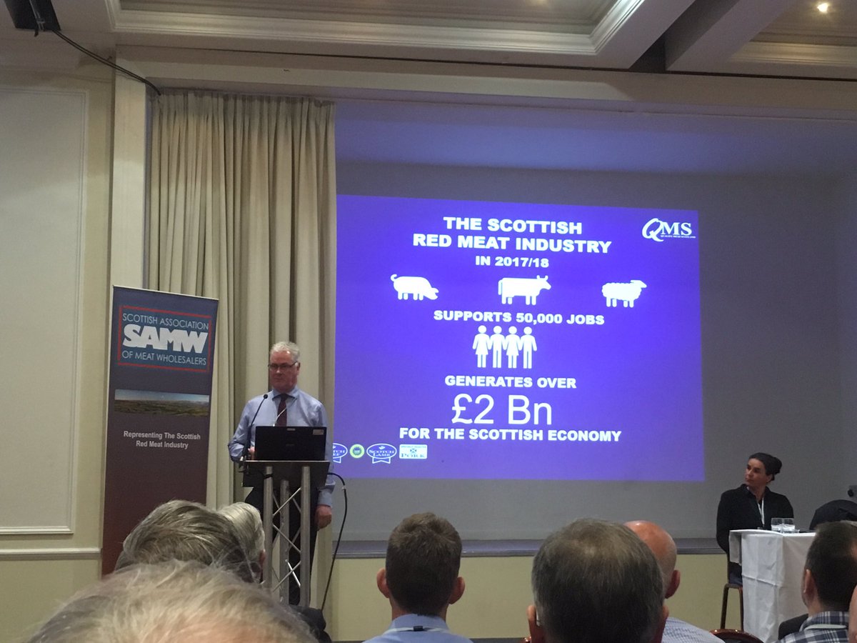 Alan Clarke Chief Executive of Quality Meat Scotland passionately reminding us all what QMS do to support, promote and develop our industry #qms #qmscotland  #samw #wholesalers #scotchbeefclub #conference #alanclarke #redmeatindustry #bestinbeef #stoddartassured #workingtogether