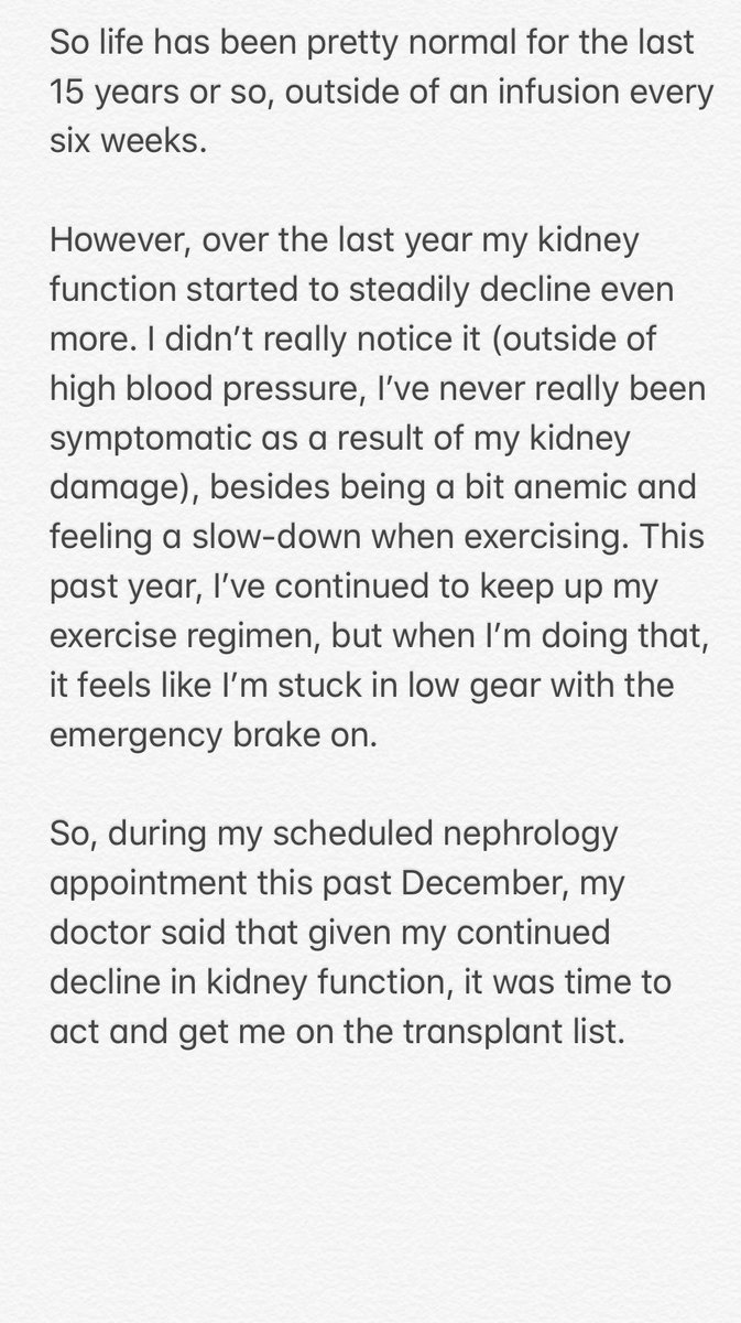 MSKaltenmark's tweet image. I need a kidney. Could be yours, someone you know, or even a complete stranger. 

I just need a kidney donation.  

So if you’re interested, visit iuhealth.org/transplant. 

From there, click the Living Kidney Donation button, scroll down, fill out the form, and include my name.