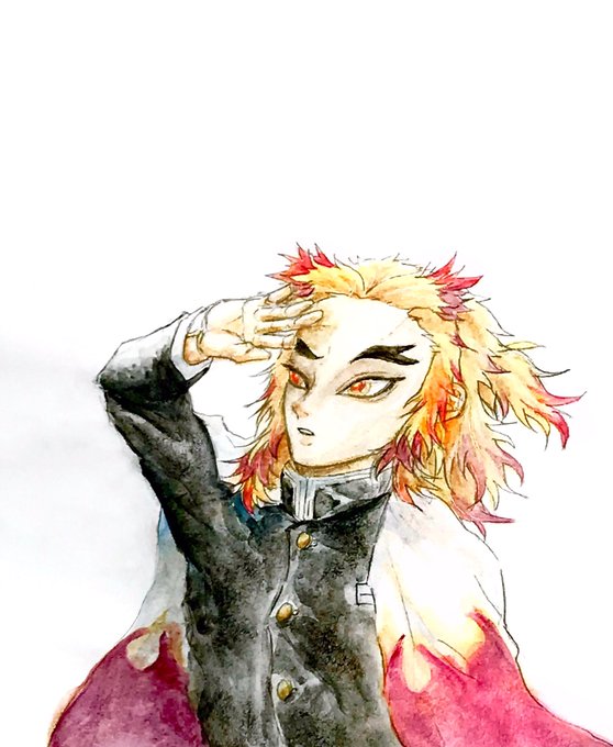 哀汰くんさんがTwitterに投稿した煉獄杏寿郎(鬼滅の刃)のイラスト。