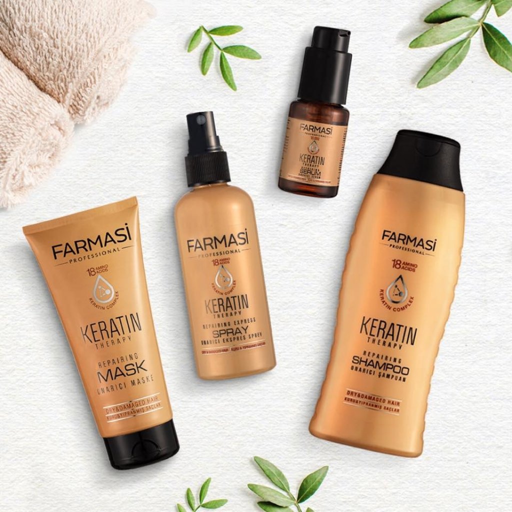farmasimustafa's tweet photo. Onarıcı Şampuan, Maske, Ekspres Sprey ve Serum’dan oluşan Farmasi Keratin Therapy Serisi’yle saçlarına bakım yapmayı sakın unutma! https://t.co/jd4dLfGlos
