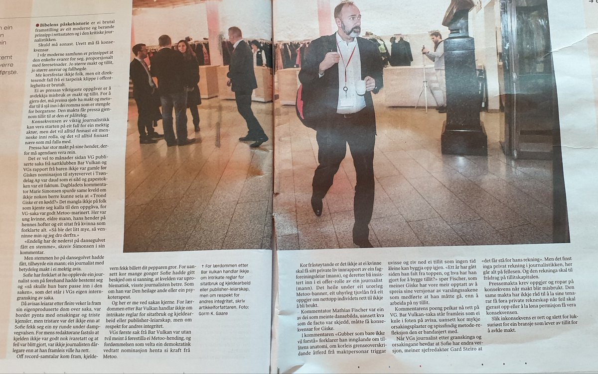 RuneAaH's tweet photo. Spot on av @estermoe i #DN om #VGgate . "Det finnes ikke private regninger i journalistikken. Det går på fellesen og skal til fradrag på tillitskapitalen." https://t.co/U5OXlvwxdN