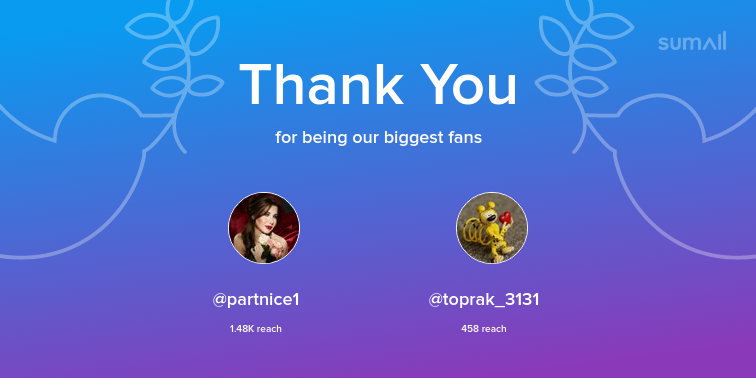 selina_herbert's tweet photo. Our biggest fans this week: @partnice1, @toprak_3131. Thank you! via https://t.co/RDzp0OSLnb https://t.co/8e97SzrUUo