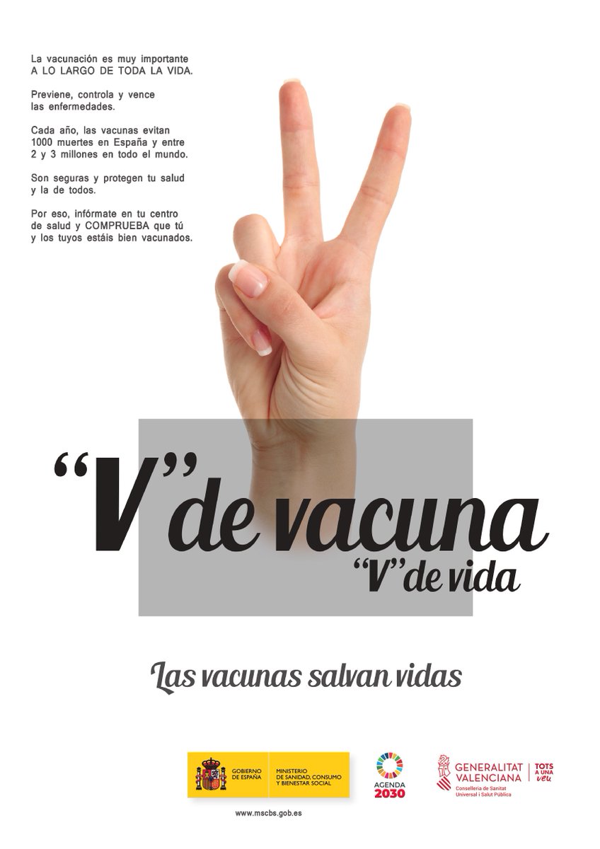 GVAdsxo's tweet photo. Protegits col·lectivament: les vacunes funcionen!. Les vacunes són un instrument essencial per a prevenir malalties infeccioses i eviten cada any 2,5 milions de morts en el món. NO afebleixen el sistema immunitari dels nens i NO causen autisme o càncer ni altres malalties https://t.co/3TMSr4kDDk