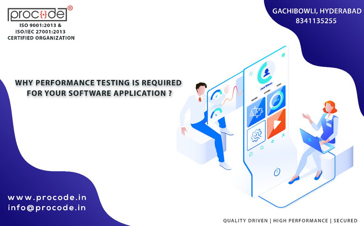 ProcodeSoftech's tweet image. Performance testing is necessary before marketing any software product. It ensures customer satisfaction & protects an investor's investment against product failure.
Website: procode.in
Contact: 8341135255, 040-48514445
#Procode #Database #Innovation #Security #ERP