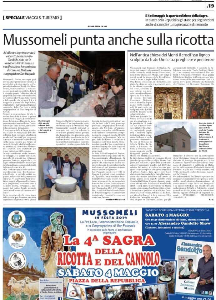Vi aspettiamo 4 e 5 maggio a Mussomeli!