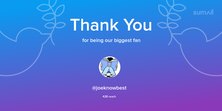 Our biggest fans this week: <a href="/joeknowbest/">Joe Best</a>. Thank you! via sumall.com/thankyou?utm_s…