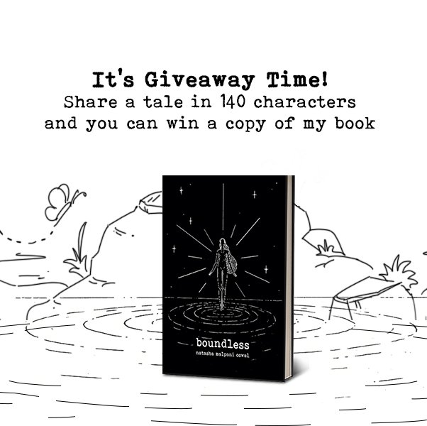 Want to win a copy of my poetry collection, #Boundless? Share a tiny tale using any of these words- love, life, discovery- in 140 characters &amp; tag @natshamalpanioswal, along with 2 other friends. 3 winners will be chosen! 

#ContestAlert