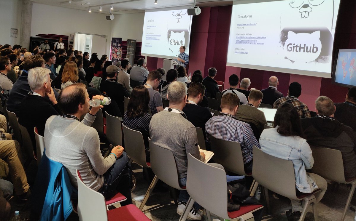 <a href="/maxmelcher/">Max Melcher</a> talking about <a href="/HashiCorp/">HashiCorp, an IBM Company</a>  #Terraform in action!  In one month there were 350 commits in the in the AzureRM Terraform GitHub repository! #GlobalAzure #GlobalAzureBootcamp