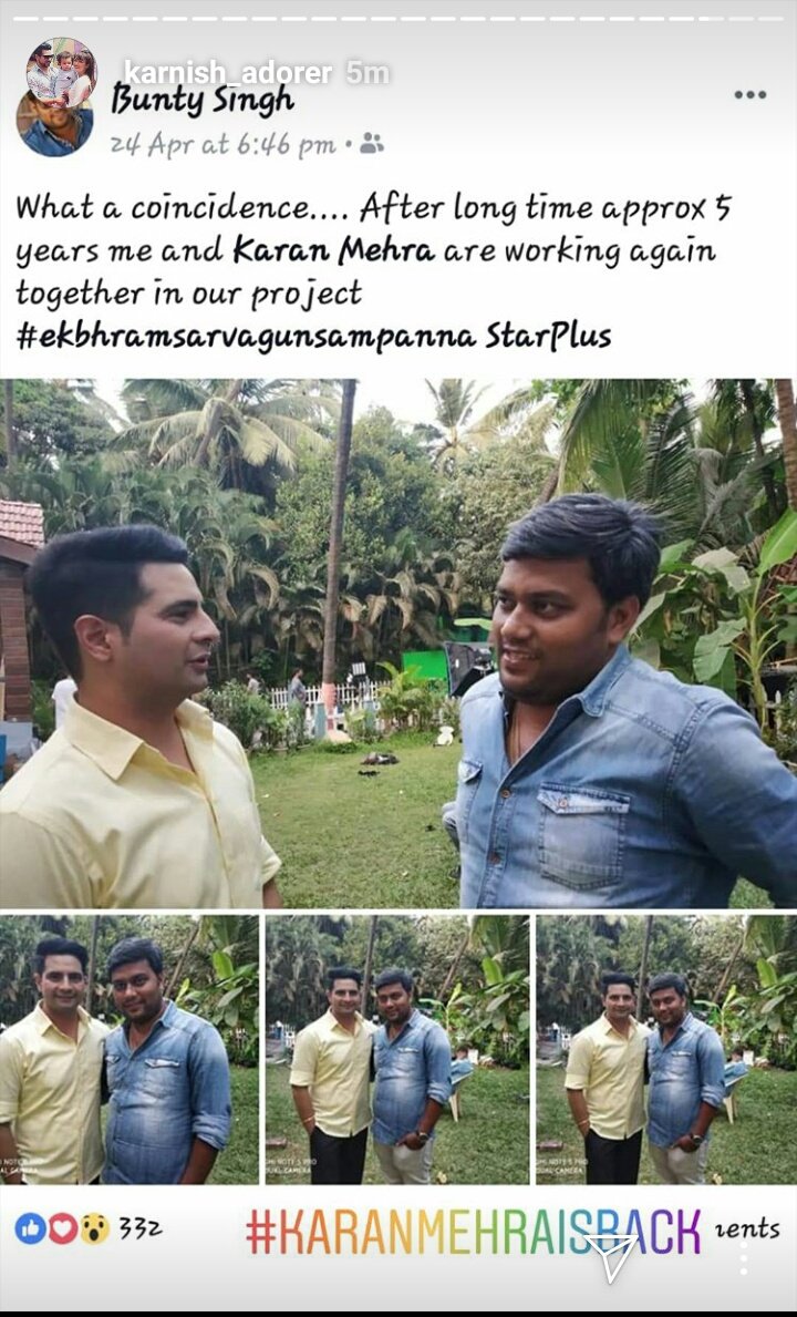 AyusheeShrivas1's tweet photo. Look who is back in TV's screen 😍😍 Mr.#karanmehra after a long break whn we need him he's come back 😊 cnt waited to see him #karanmehraisback #Starplus @realkaranmehra @aj_mehra53 @nisharawal thnx fr sharing us 🙏 happiest news https://t.co/2lgSTgeGew