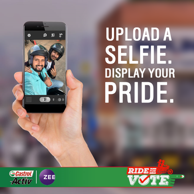 CastrolActivIN's tweet photo. Share your contribution with a selfie. Upload a selfie with the marked finger after you’ve voted. The country is proud of you.
#RideForVote #NonStopDemocracy https://t.co/7PvJ3R1EUA