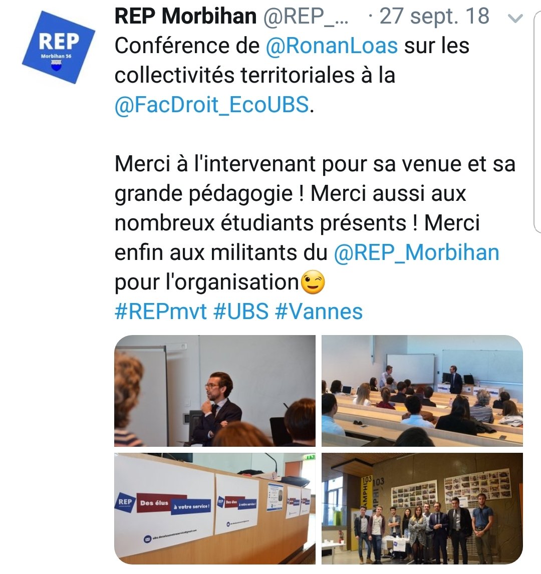 REP_Morbihan's tweet photo. Bonjour @UBS_universite !

On se demandait pourquoi vous informiez les internautes uniquement sur les activités de certains mvts et pas d'autres ?

On vous a pourtant identifié sur toutes nos opés caritatives et culturelles ? Auriez-vous un parti pris ? Dixit de l'indépendance?🤔 https://t.co/XKY697ZU2n
