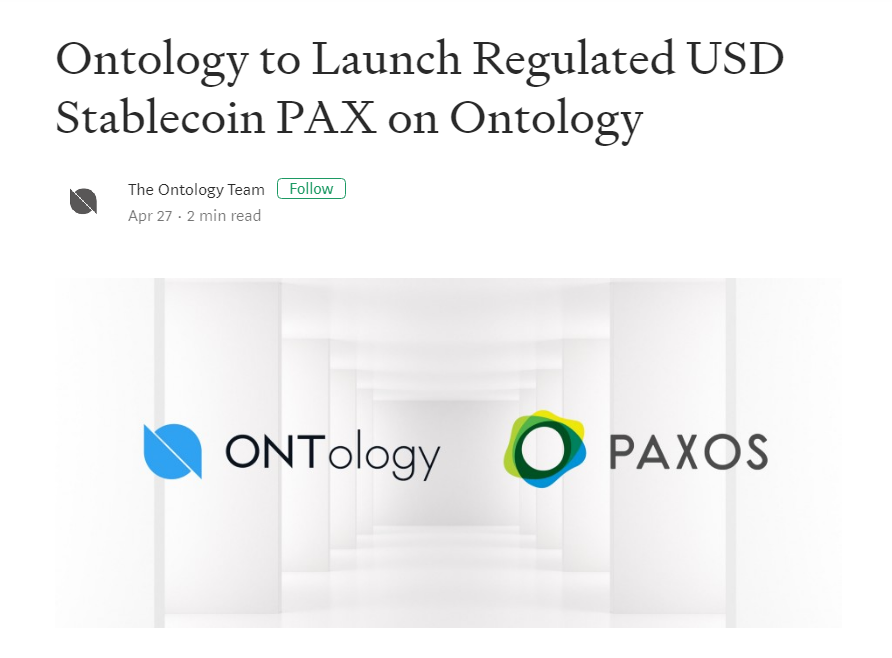 Ontology has announced its plans to launch <a href="/PaxosGlobal/">Paxos Global</a> $PAX, a regulated $USD stablecoin, on the <a href="/OntologyNetwork/">Ontology - The Trust Layer for Web3</a> blockchain.

medium.com/ontologynetwor…