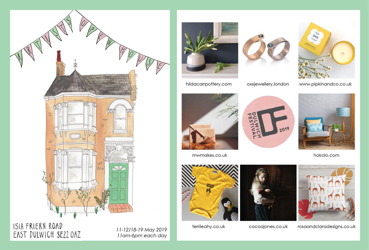 One week until the first weekend of Artists' Open House! Can't wait for my house to be full to the brim with the creations of this talented lot. #dulwichfestival #dulwich @ArtistsOpenHse