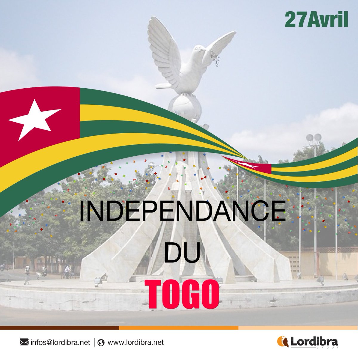 Célébrons ensemble le 59ème anniversaire de l'indépendance du Togo.
----------------------------------------------------------------------------------------------
#togo 
#togolais
#togolaise 
#togoindependence 
#togoindependenceday
#LordibraGroup