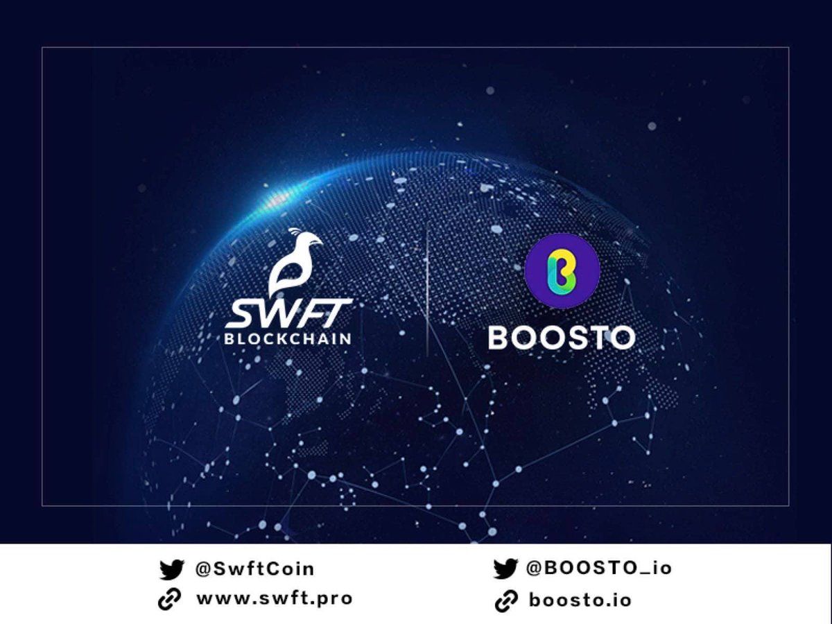 SWFTFrench's tweet photo. Nous sommes ravis d'annoncer notre partenariat avec @BOOSTO_io,un app store #décentralisé donnant pouvoir et liberté aux créateurs et aux réalisateurs
$BST sera bientôt disponible sur #SWFTBlockchain et #SWFTPay
#BOOSTO ouvrira également sa propre bourse #poweredbySWFTBlockchain https://t.co/FTo4BHQQgF