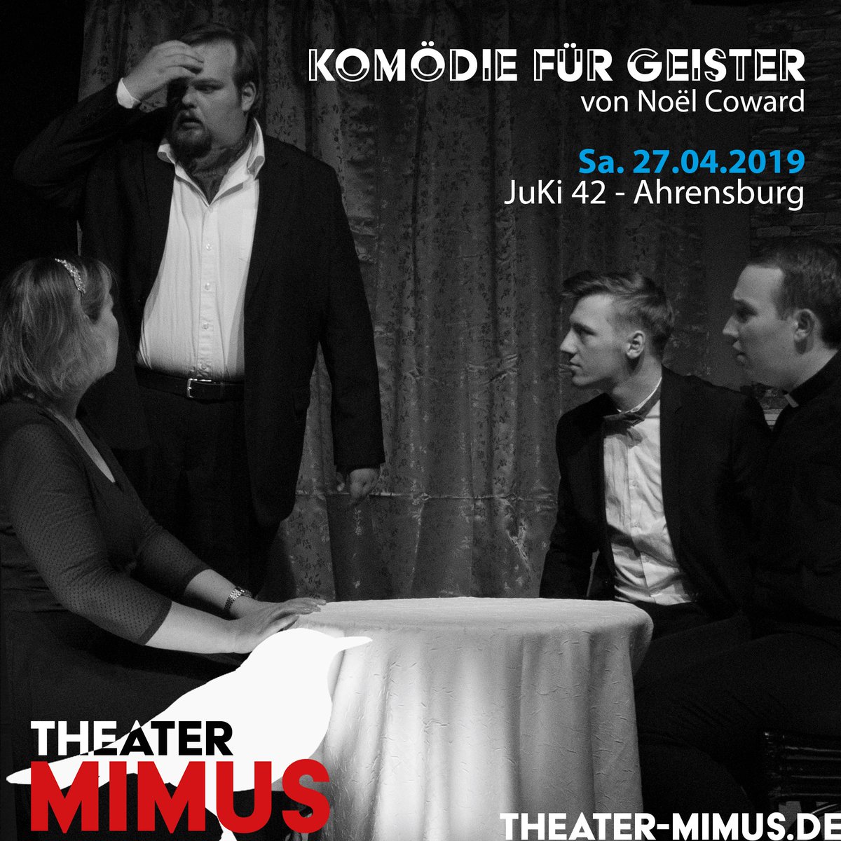 Da greifste dir doch an Kopp! Heute ist es soweit: letzte Vorstellung „Komödie für Geister“. Um 20:00 Uhr im JuKI 42 in Ahrensburg. Besucht unsere Abendkasse und dann unsere Vorstellung. Alle Infos auf unserer Internetseite. |  #theater #komödie #ahrensburg #juki42 #derniere