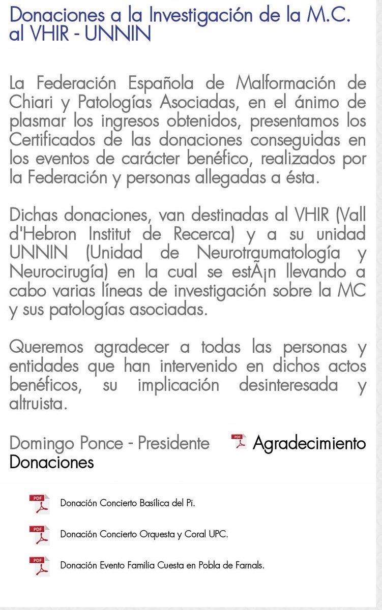 FEMACPA's tweet photo. Certificados Donaciones a la investigación de la #MalformacióndeChiari #EnfermedadesRaras

Nuestro agradecimiento a todas las personas y entidades que han intervenido en dichos actos benéficos, su implicación desinteresada y altruista.🙏👌

https://t.co/f3CBEJ3nOm https://t.co/nqOFcxeiY4