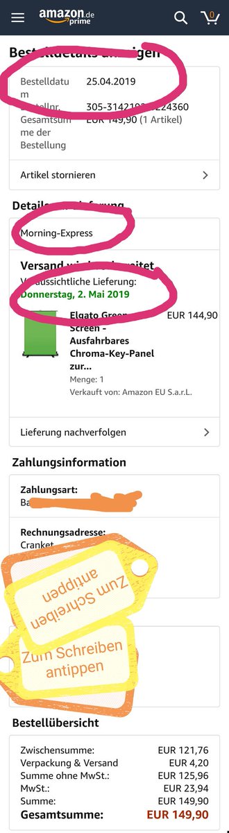 Cranket08's tweet photo. @amazonDE wie lange ist denn eine Nacht bei euch? 5 Werktage?

Wieso bietet ihr Morning-Express an wenn ihr wisst das es 5 Tage dauert? https://t.co/xnysY1u5ZV