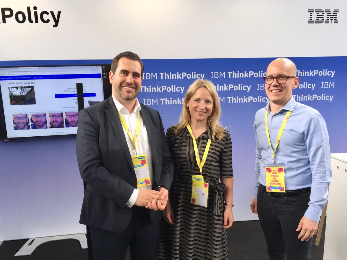 Datenbrake's tweet photo. „Mehr Mut bei der Digitalisierung“ Tolles Gespräch zu KI und zur #EnqueteKI mit @DanielaKluckert und @franksitta auf #fdpbpt19 #THINKpolicy @IBMEuropePolicy #IBM https://t.co/AtxCD2Sz9M