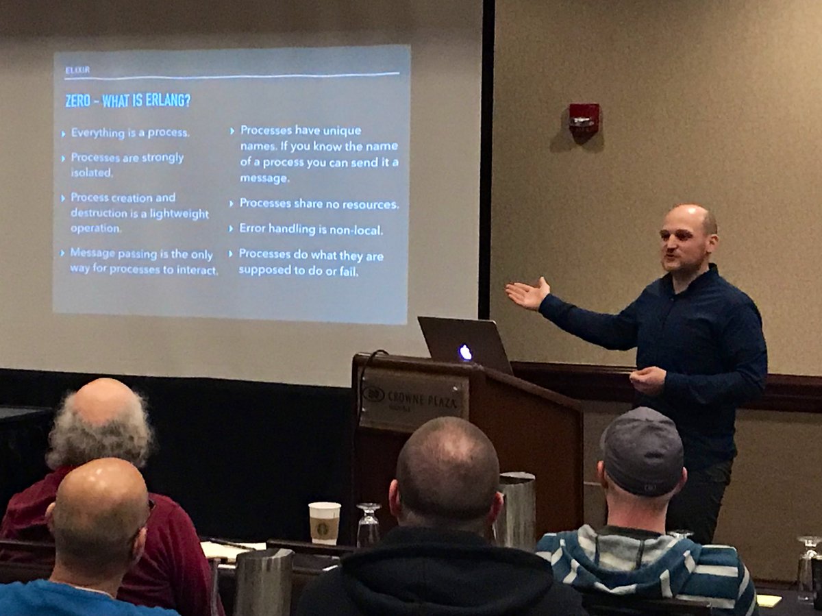 bryan_hunter's tweet image. Really nice intro to Elixir by Christopher Miller in progress at #lambdasquared