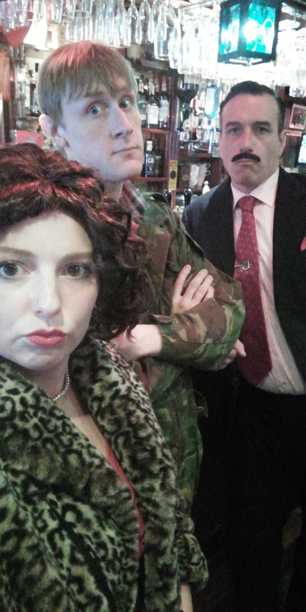joshuaplummeruk's tweet photo. Del, Rodney, Boycie and Marlene have been having a gander around @WdFoodFestival.

@IntTheatreInt's #OnlyFoolsDining resumes tonight at @An_Seanachai.
#FoolsonTour #Actors #Ireland https://t.co/agNkYP9zc2