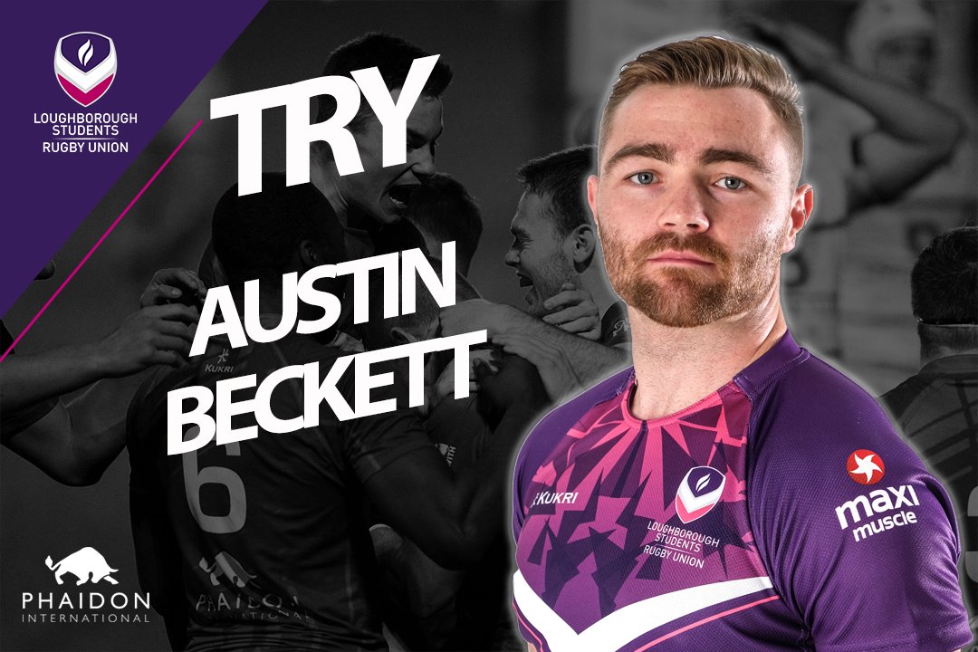 LboroRugby's tweet photo. 67' TRY! Lboro's Austin Beckett scores, conversion unsuccessful. 

Lboro 20 - 38 @AmpthillRufc 

#LboroRugby #Nat1 #WhereHistoryBegins https://t.co/ErVnOYMs84