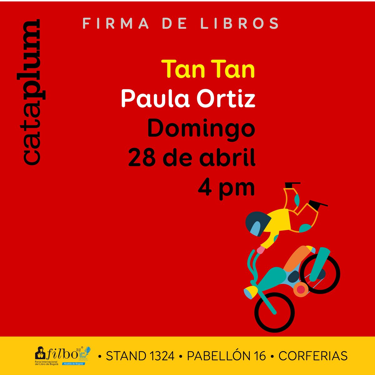 CataplumLibros's tweet photo. Ruuuun Ruuuun... mañana en nuestro stand en la @FILBogota estará firmando Paula Ortiz su último libro publicado por nosotros «Tan Tan. Abecedario de sonidos» un libro  bordado de onomatopeyas para los más pequeños. ¡Los esperamos! https://t.co/IRP9abSvSv