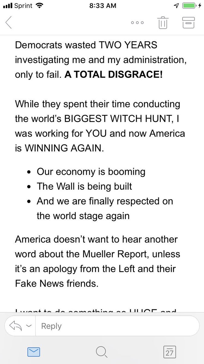 Trump campaign email where he wants to collect money to fight “brain-washed followers” and wants a list of patriots who supported him with money when it “mattered the most.”