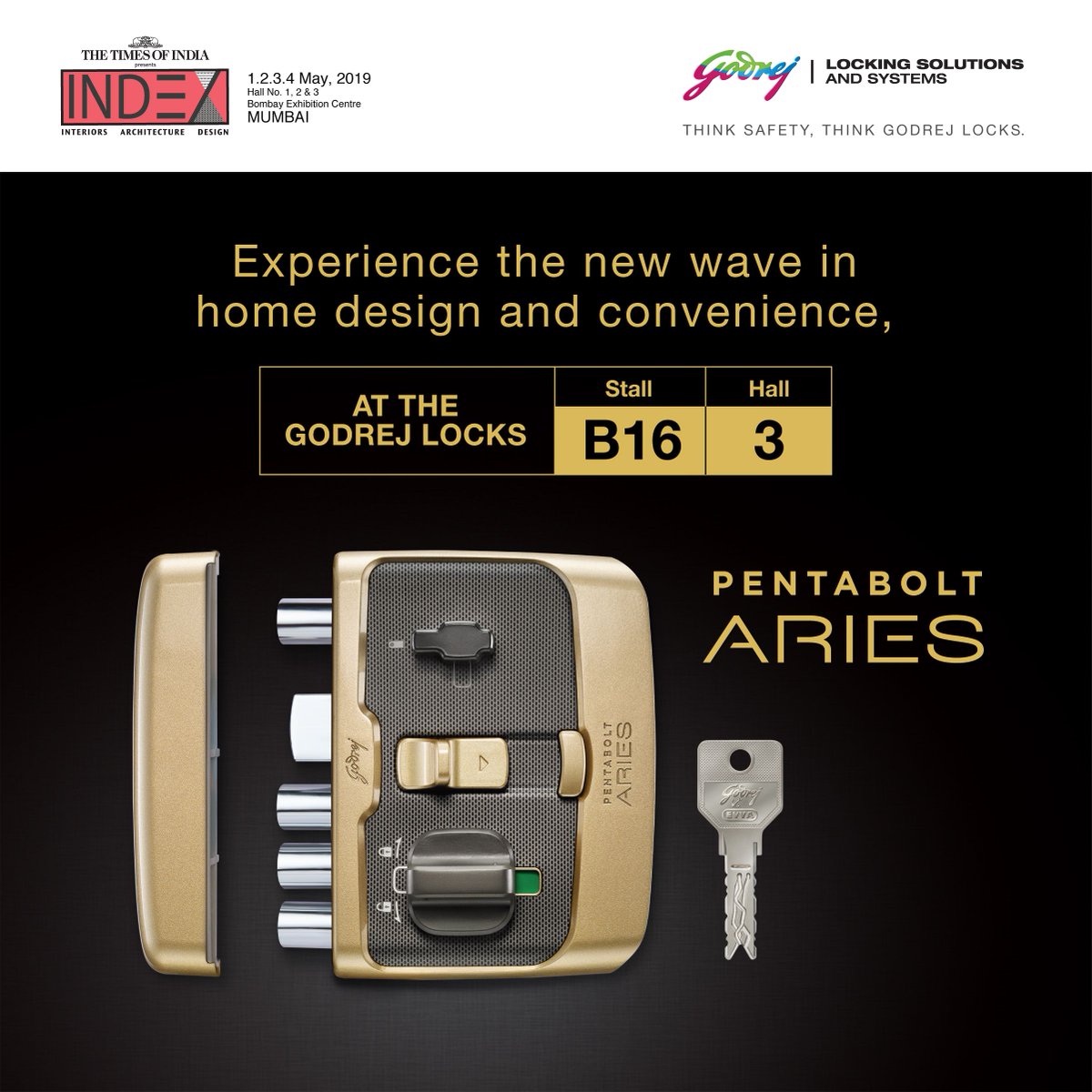 Visit Godrej's exclusive product collection at #IndexTradefairs.
Stall No. B16 in Hall No.3
#tradeshow #exhibitions #locks #LockingSolutions #interiorstyling #interiordesign #interior #interiordesigner #interiordecor #architecture #architect #interior_design #events #Index2019