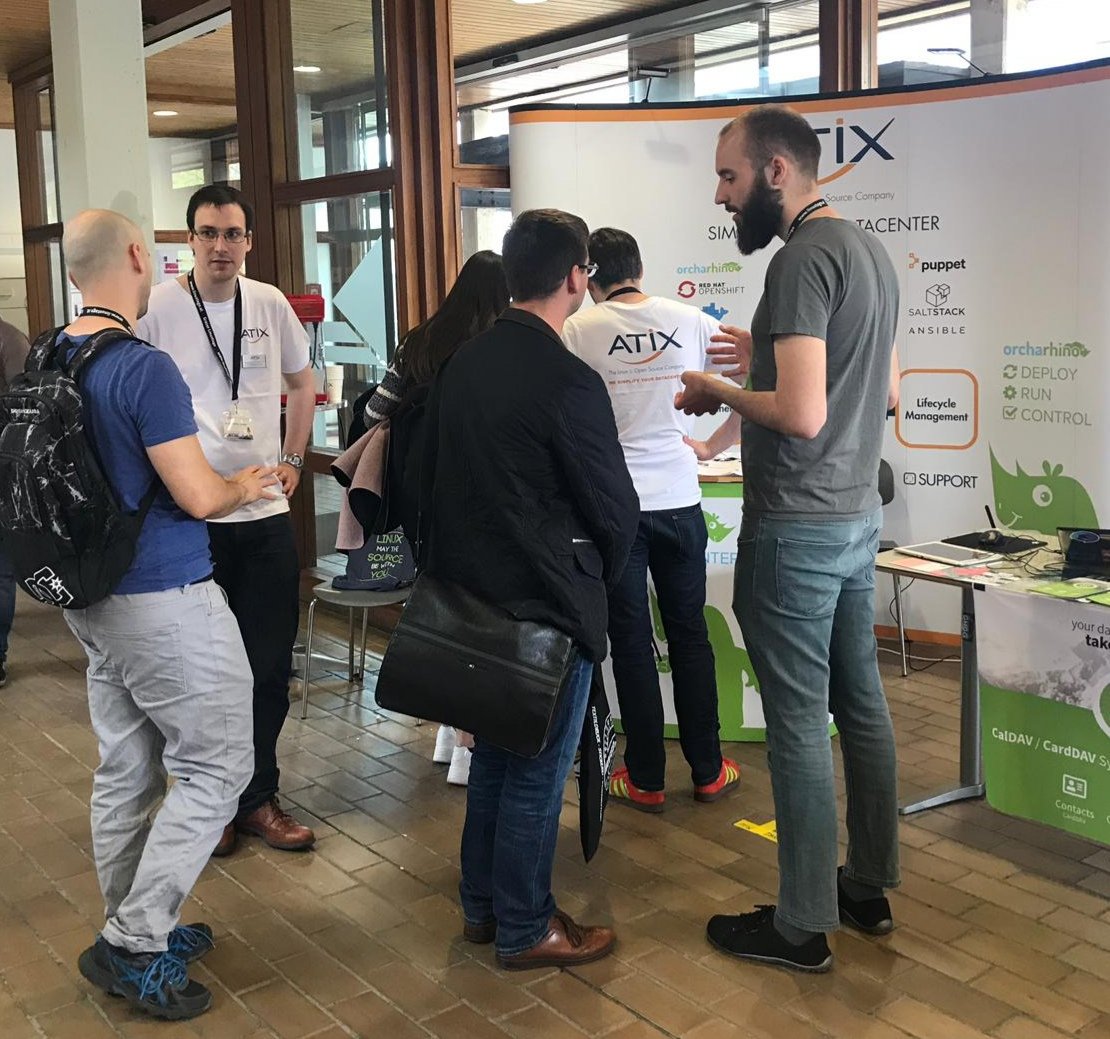 ATIXAG's tweet photo. Heute sind wir bei den #glt19! Kommt an unserem Stand vorbei - Euch erwarten flappy @orcharhino, T-Shirts und jede Menge #Infos zu den spannendsten #OpenSource Themen. Wir freuen uns auf Euren Besuch ☺️ https://t.co/wRoCsefJNF