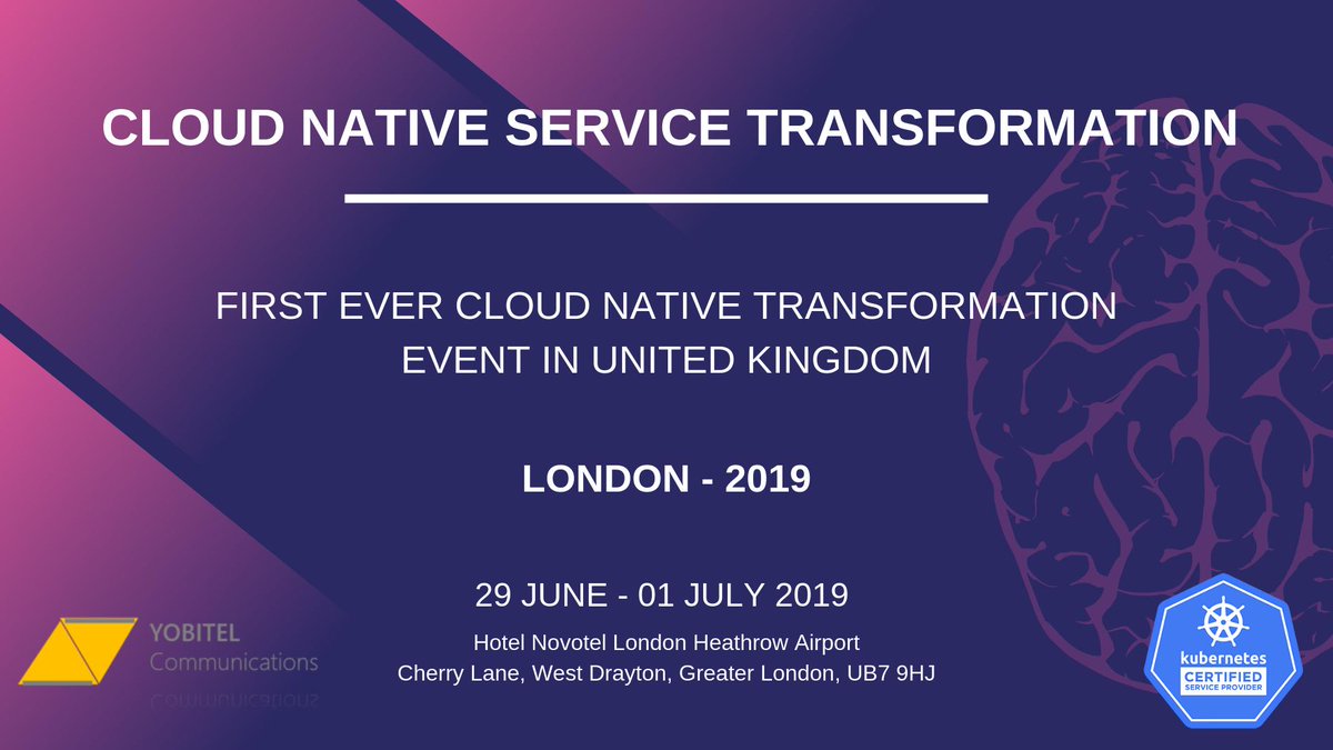 YobitelComm's tweet photo. Cloud Native Service Transformation - London 2019. A new paradigm shift in Containers and Cloud Native era. https://t.co/QXeuibpu7n
#cloudnative #kubernetes #cncf #yobitel #cloudnativeservices #microservices #cio #serverless #cloud #containers #cloudautomation #London #csuite https://t.co/PSqrMlQcRP